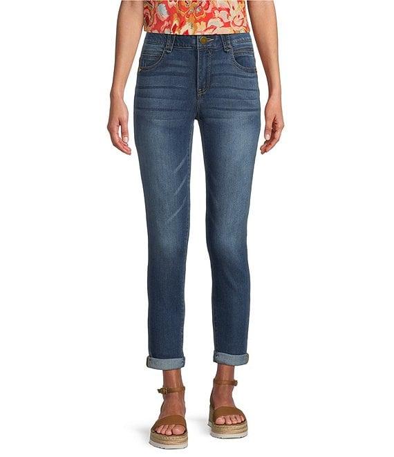 Democracy #double;Ab#double;solution® Stretch Slim Straight-Leg Ankle Cuffed Skimmer Jeans Product Image