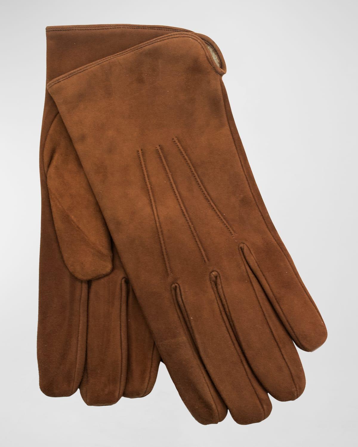 Mens Cashmere-Lined Suede Gloves Product Image