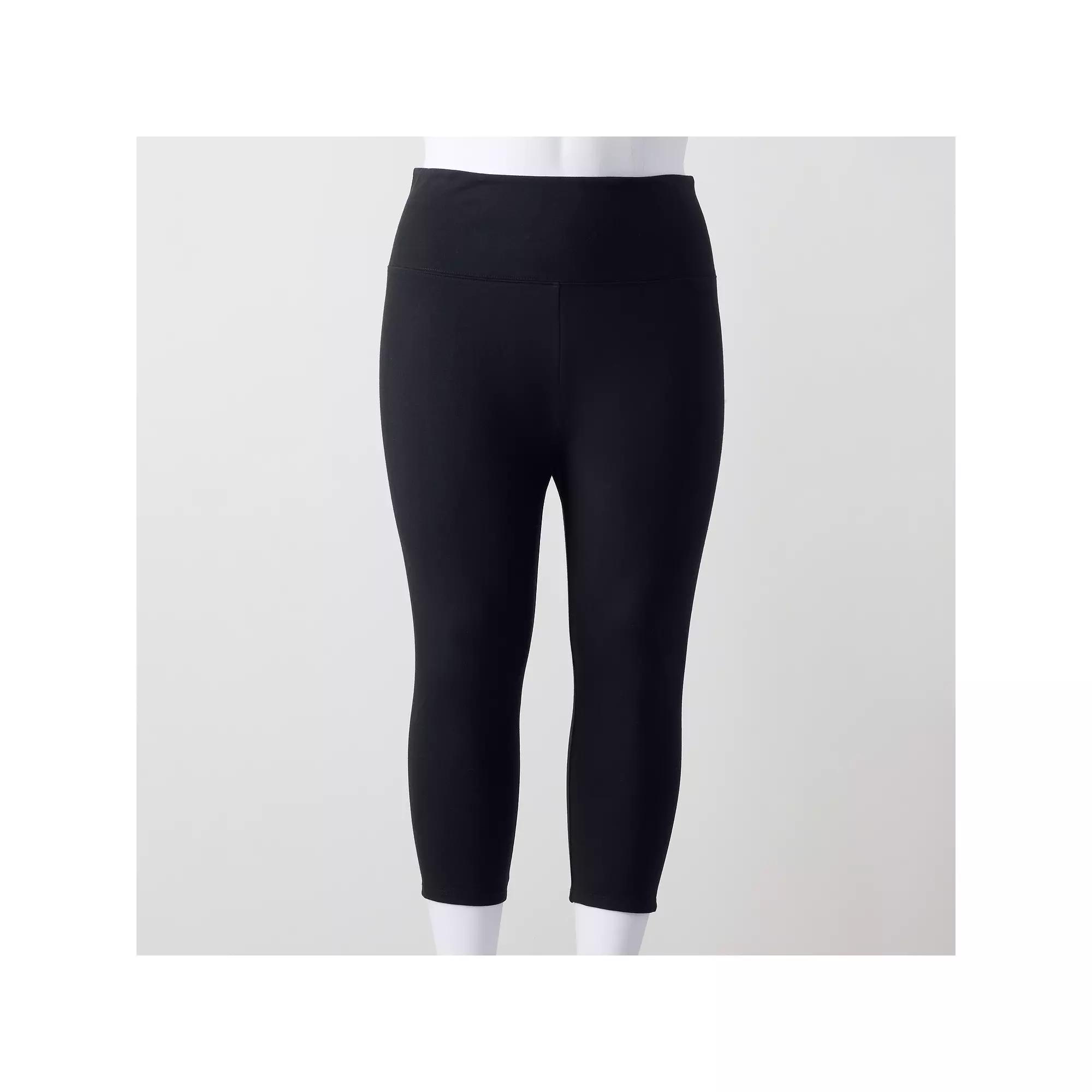 Plus Size Simply Vera Vera Wang High Rise Shaping Capri Pants, Women's, Size: 2XL, Black Product Image