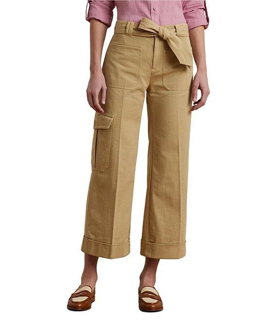 Lauren Ralph Lauren Twill Self Belt Wide Leg Cargo Pants Product Image
