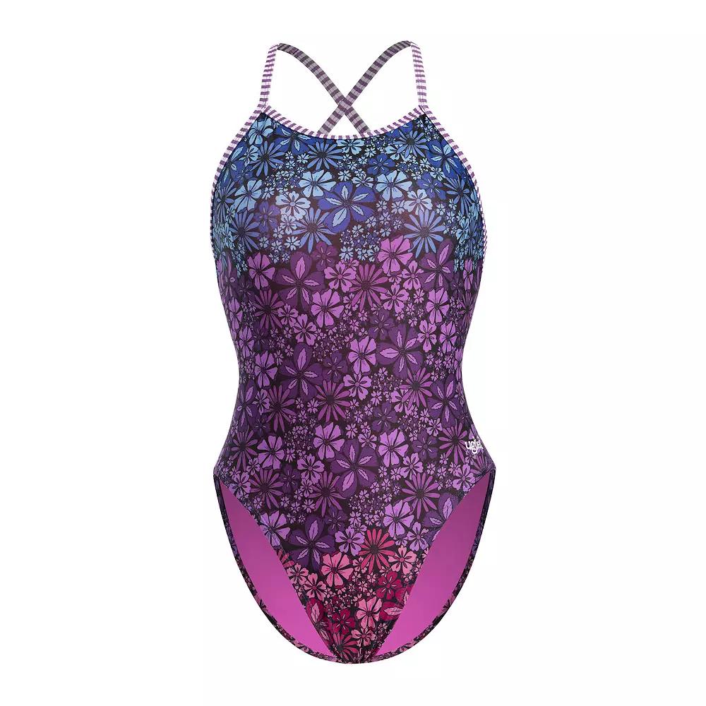 Juniors' Dolfin Uglies Retroflora Print Diver-Back Competitive One-Piece Swimsuit, Women's,  Product Image