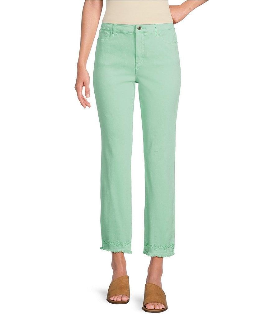 John Mark Frayed Straight Leg Cropped Pants Product Image