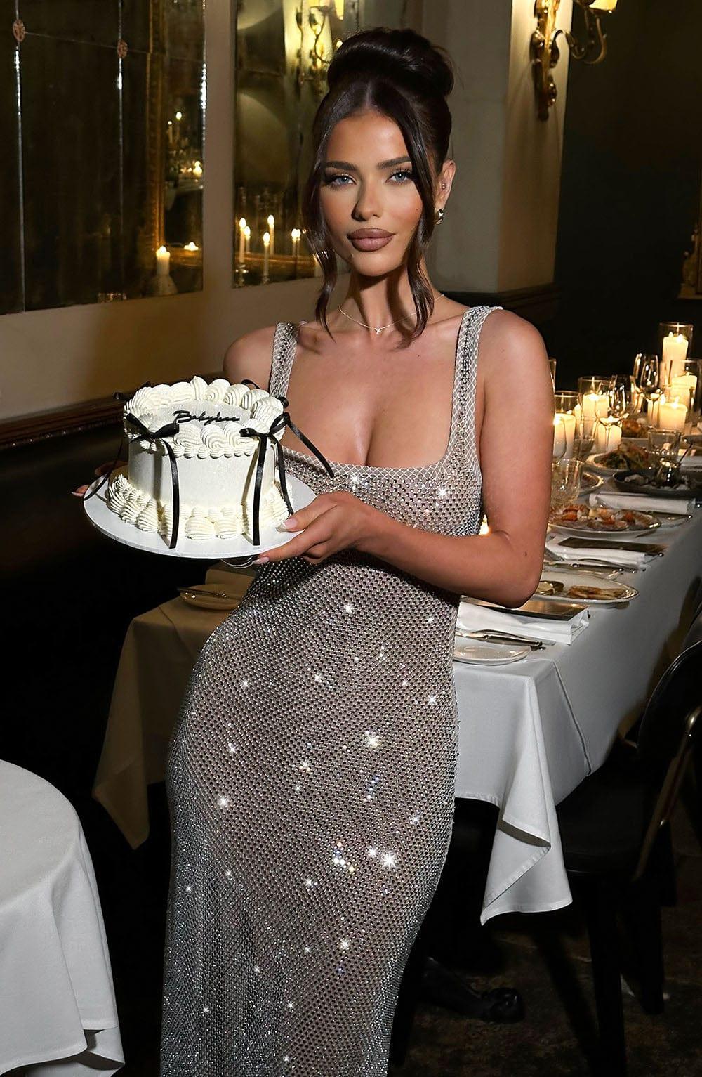 Petra Maxi Dress - Silver Product Image