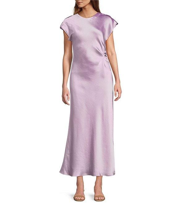 Antonio Melani Myla Short Sleeved Drapey Satin Maxi Dress Product Image