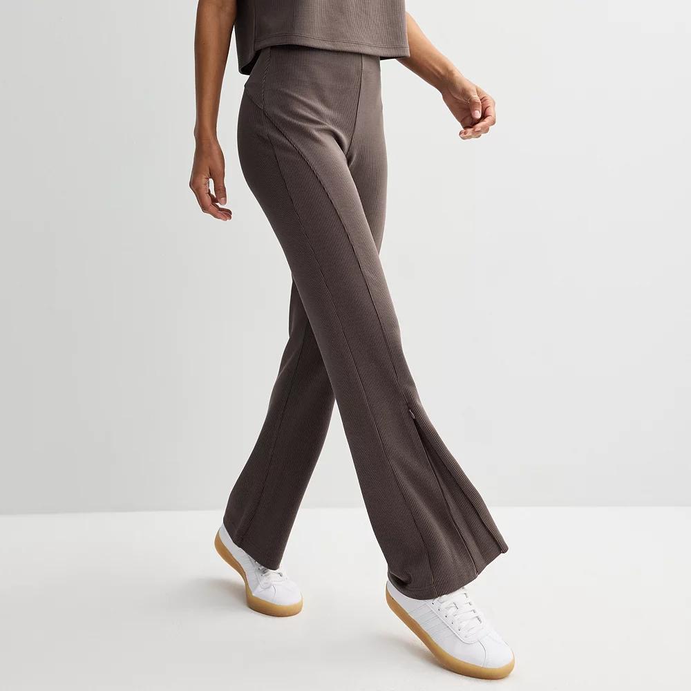Women's FLX High-Rise Solace Ribbed Flare Pants, Size: Small Long, Landon Purple Product Image