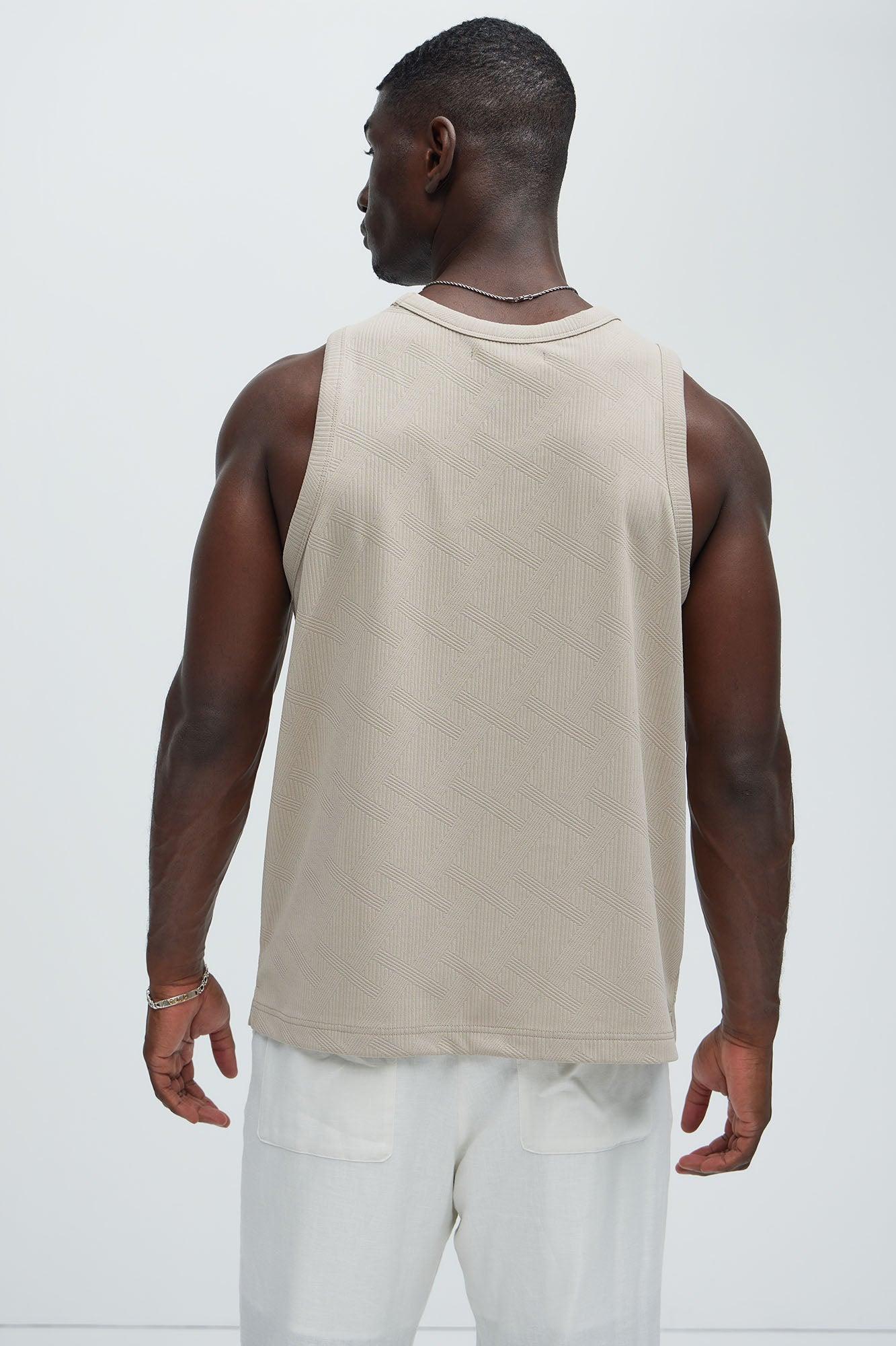 Benji Textured Tank Top - Taupe Product Image