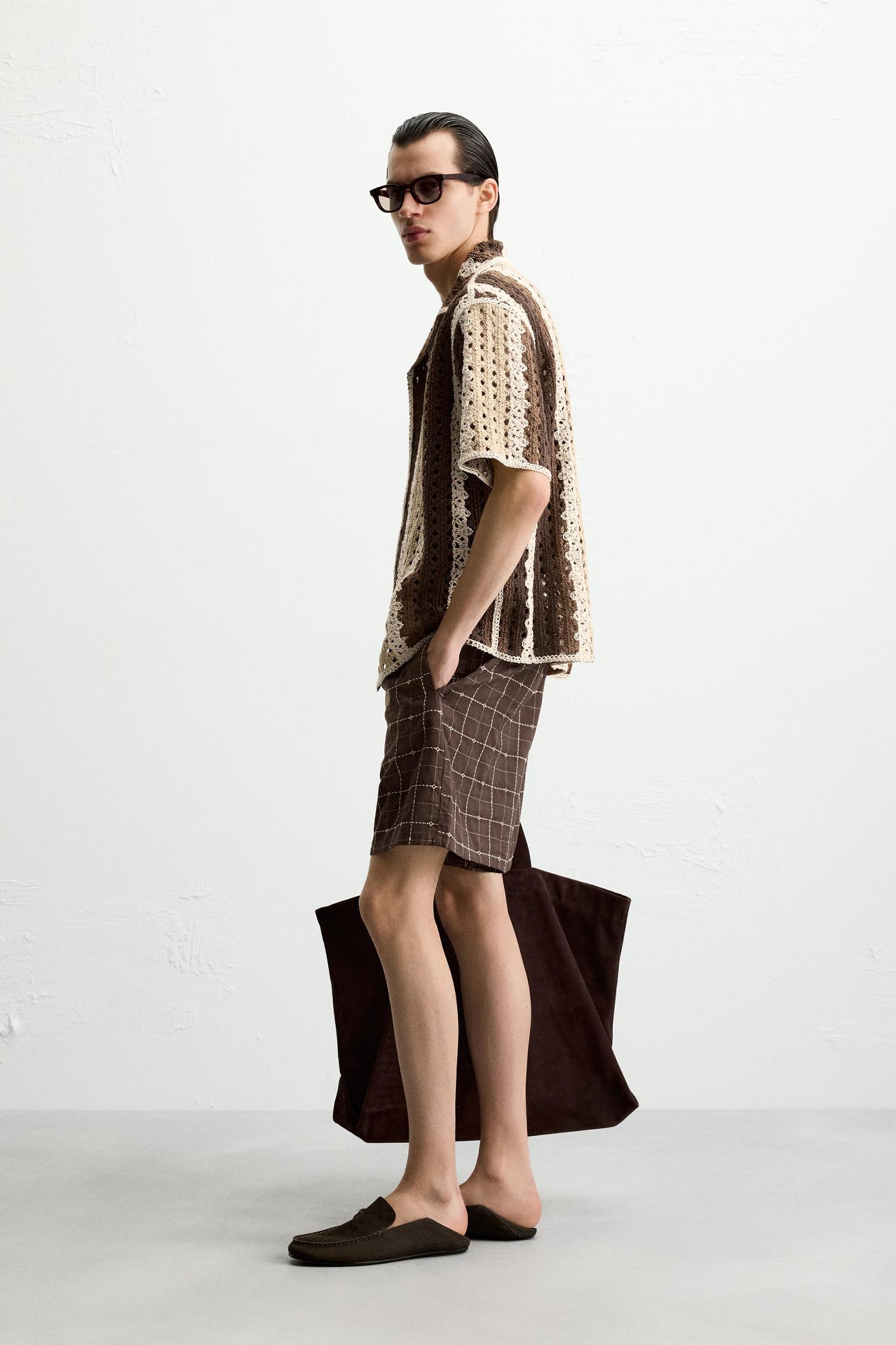 CROCHET TEXTURED SHIRT Product Image