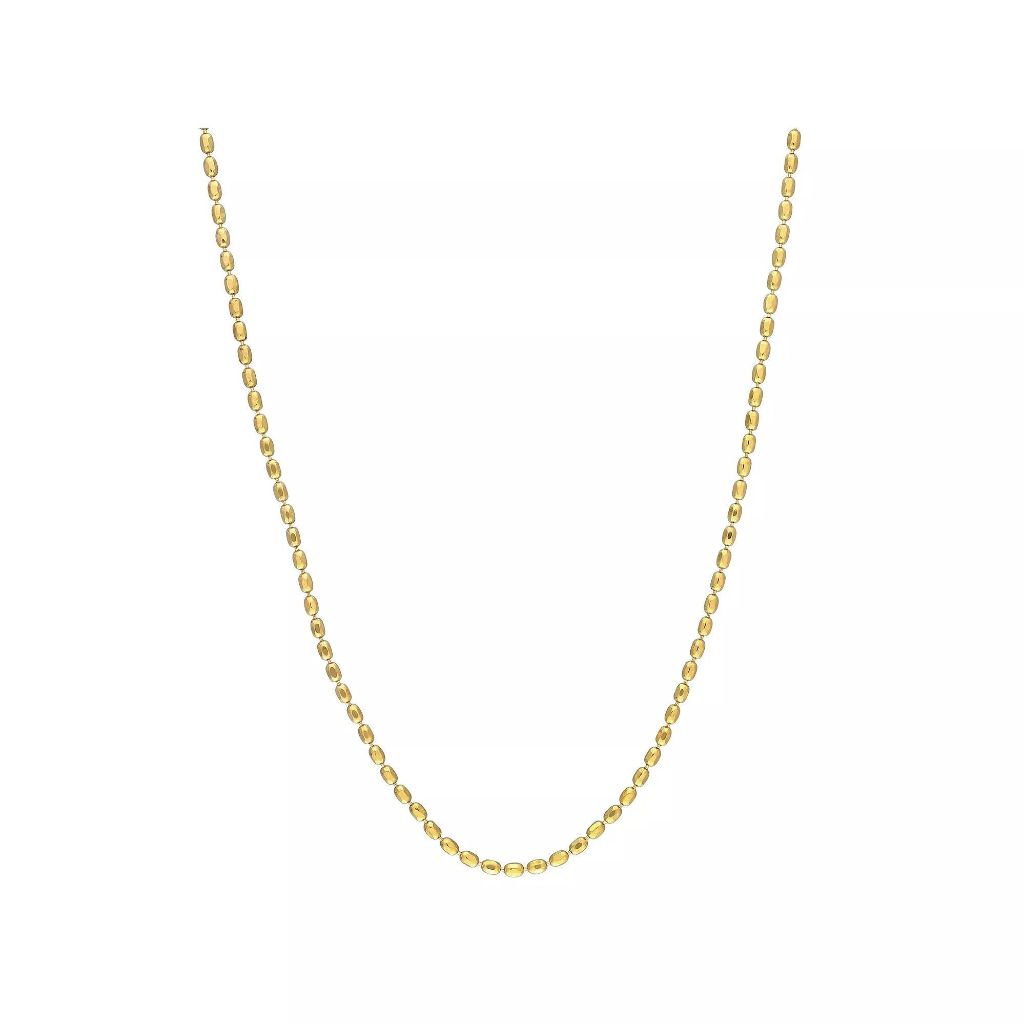 Stella Grace Sterling Silver Oval Ball Chain Necklace, Womens 18k Gold Plated Product Image