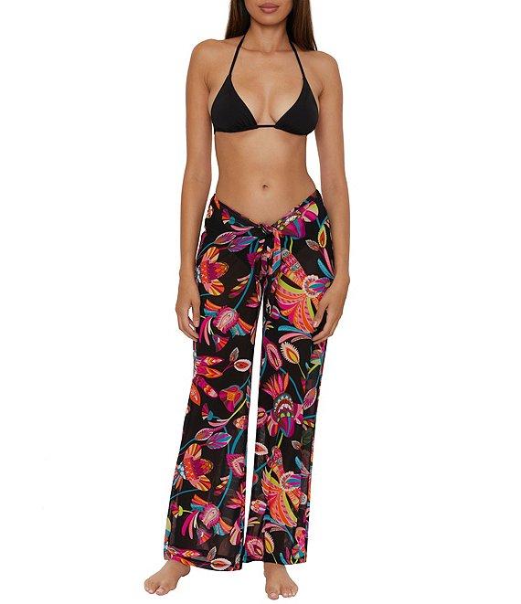 Trina Turk Luminary Printed Front Tie V-Waist Swim Cover-Up Pants Product Image