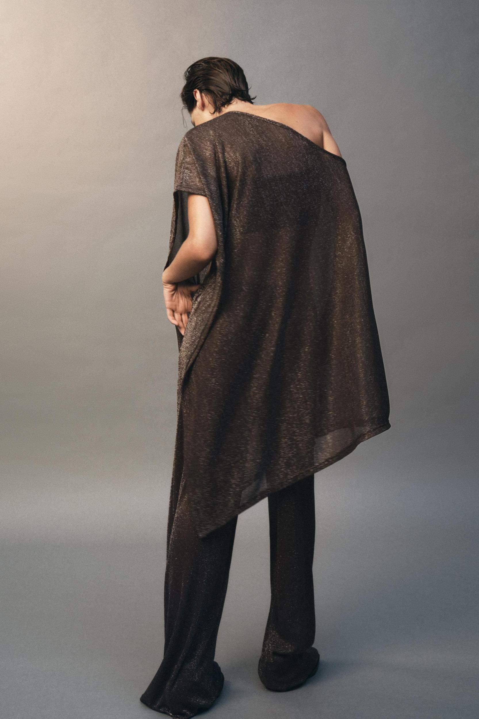 ASYMMETRIC METALLIC THREAD CAPE Product Image