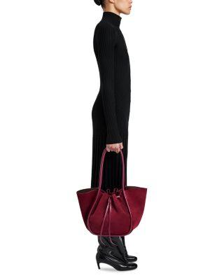 Large Ruched Tote in Suede Product Image