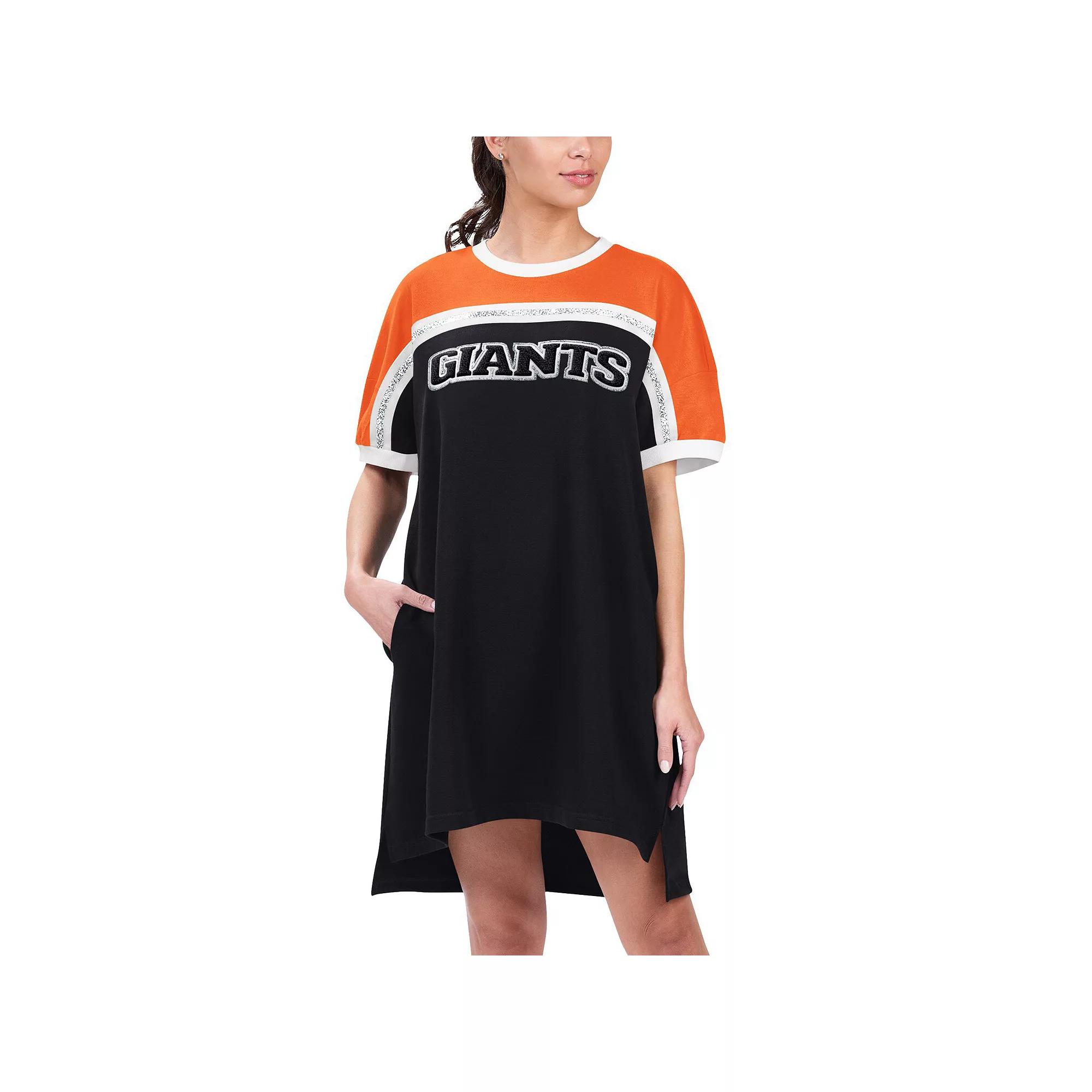 Women's G-III 4Her by Carl Banks Black/Orange San Francisco Giants Circus Catch Sneaker Dress,  Product Image