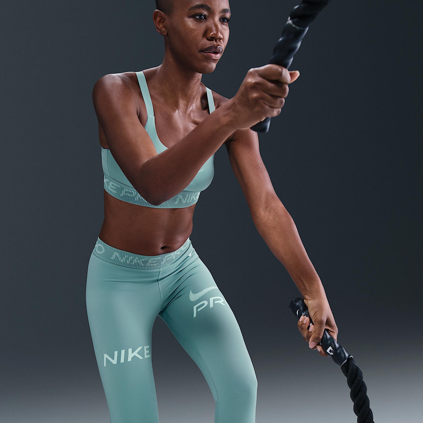 Womens Nike Pro Mid-Rise 7/8 Mesh-Panel Graphic Leggings | HV2306-010 Product Image