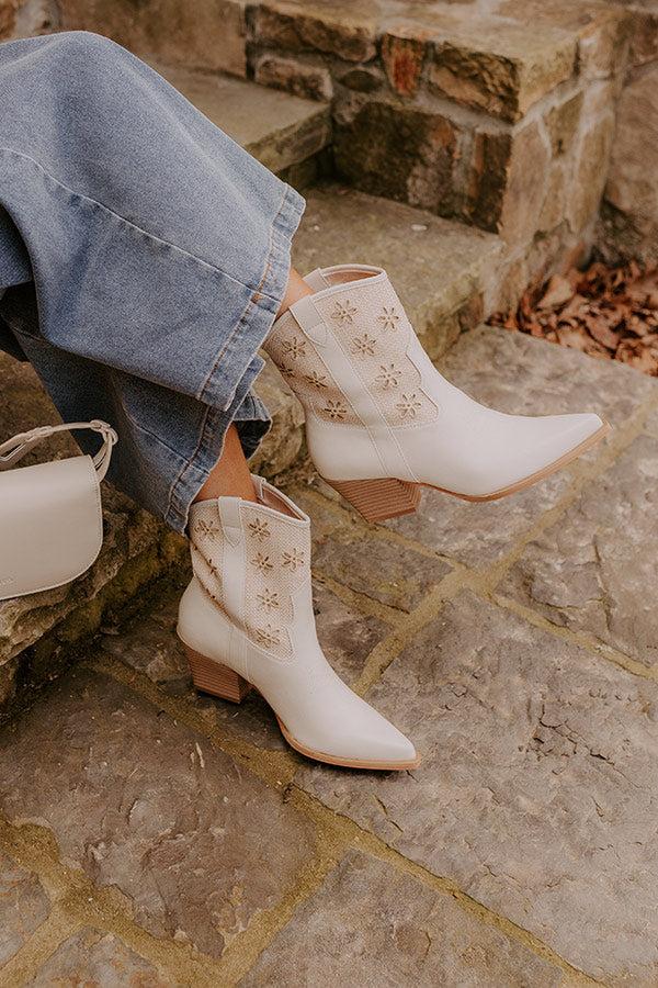 The Reese Faux Leather Cowboy Boots Product Image