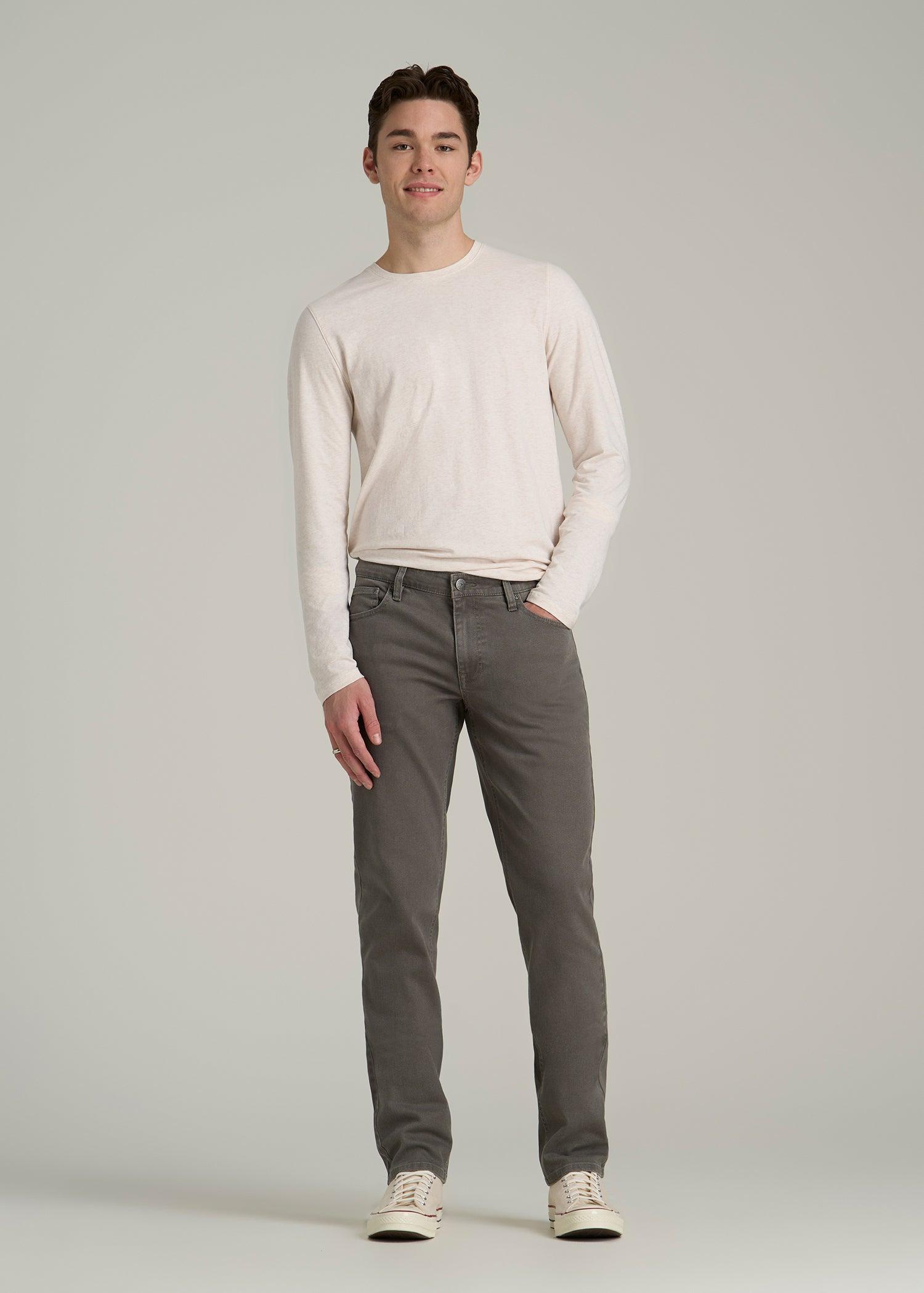 Carman Tapered Fit Colored Jeans for Tall Men in Sage Male Product Image