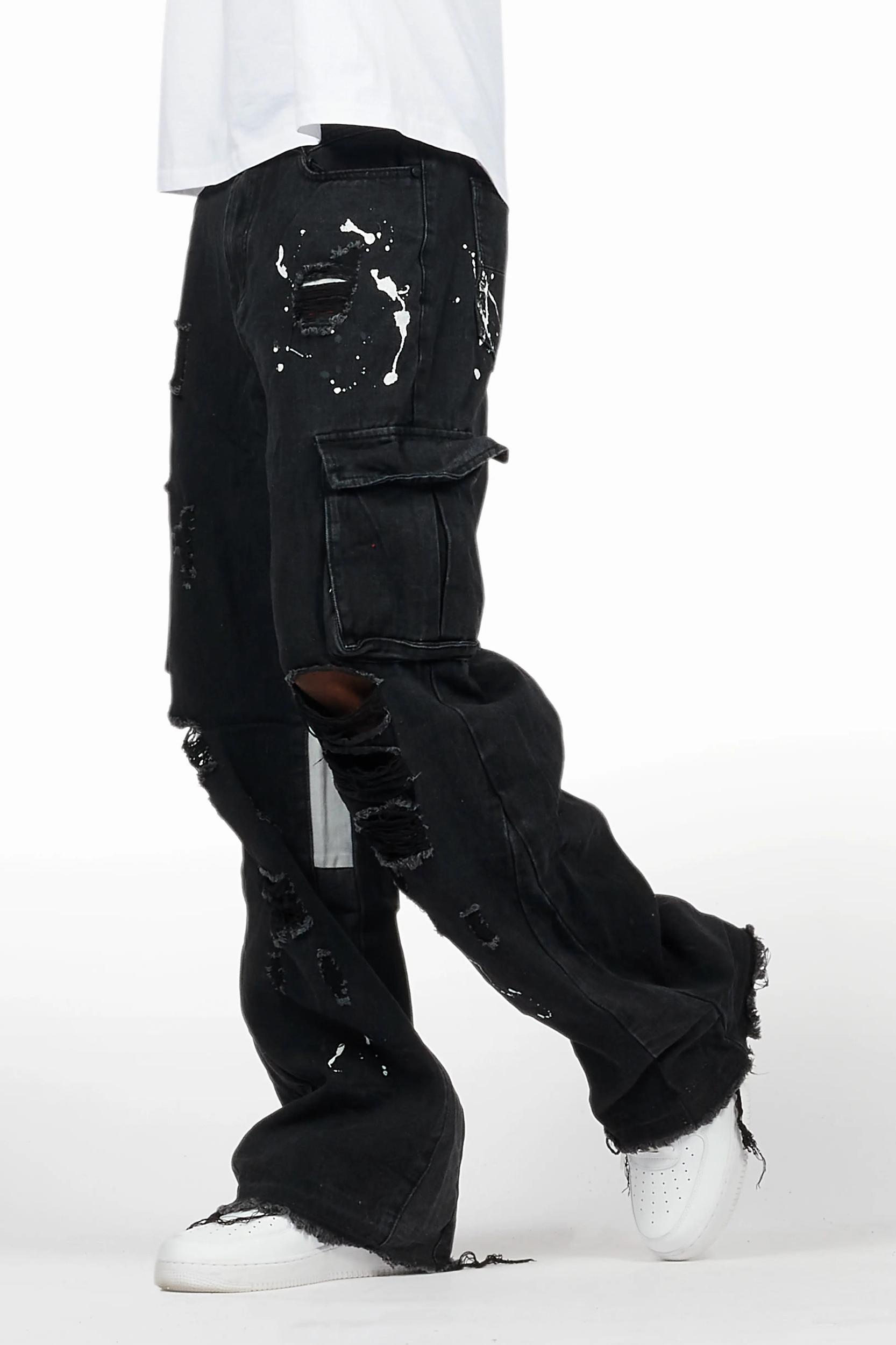 Dubaku Black Baggy Fit Jean Male Product Image