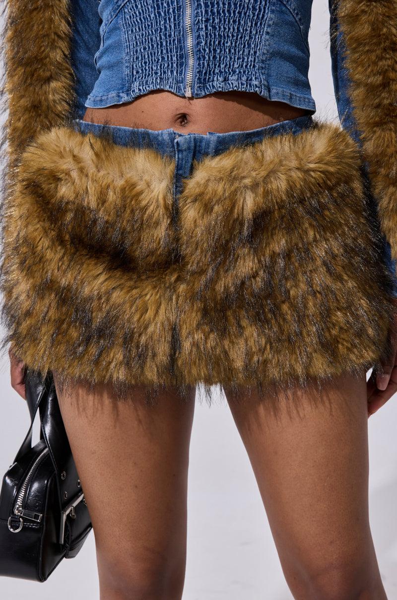 OUT OF THE BLUE FUR MINI SKIRT Product Image