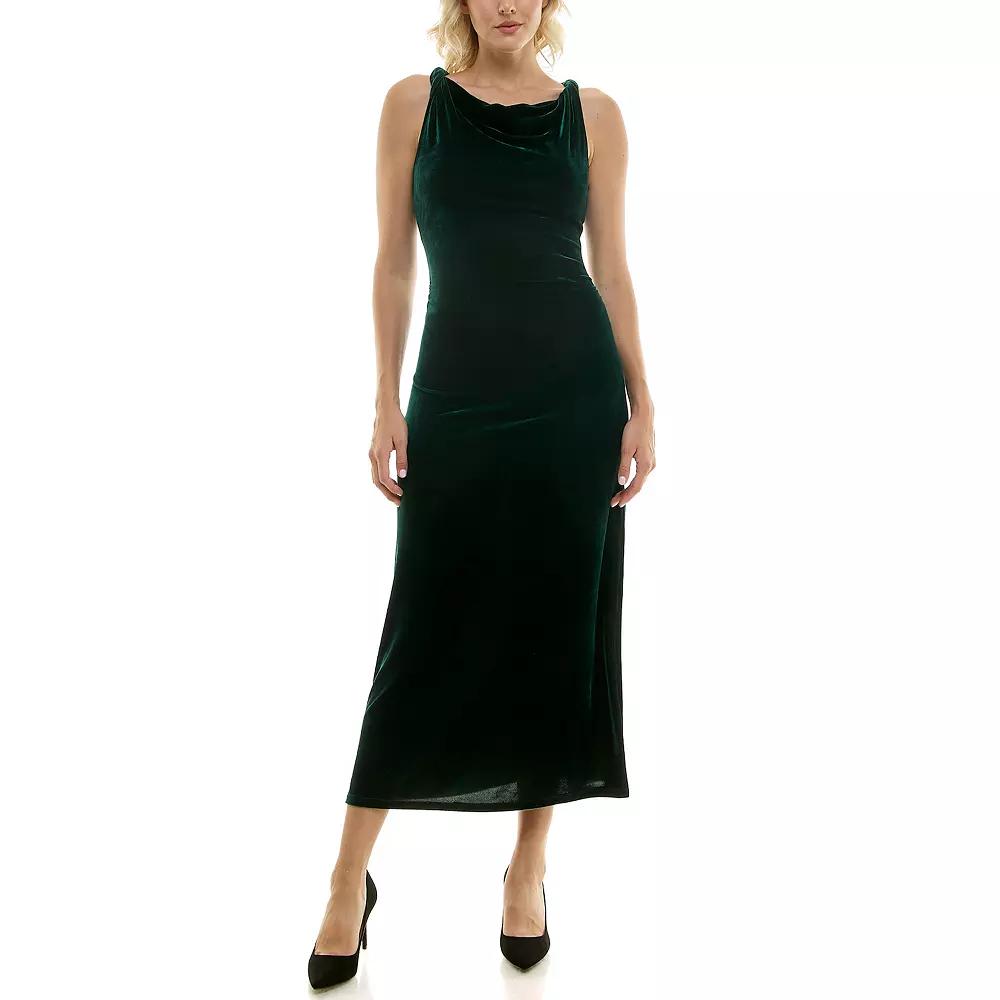 Women's Taylor Twist Strap Cowlneck Maxi Dress, Size: 14, New Green Product Image