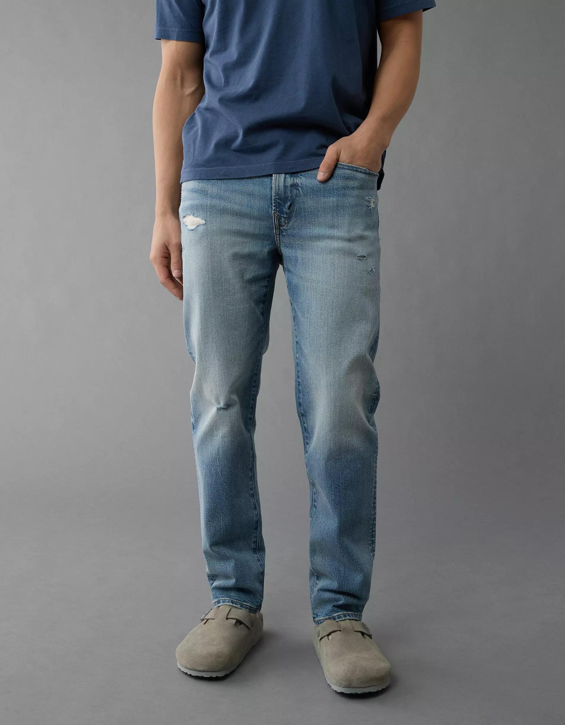 AE EasyFlex +TENCEL™ Fibers Ripped Slim Straight Jean Product Image