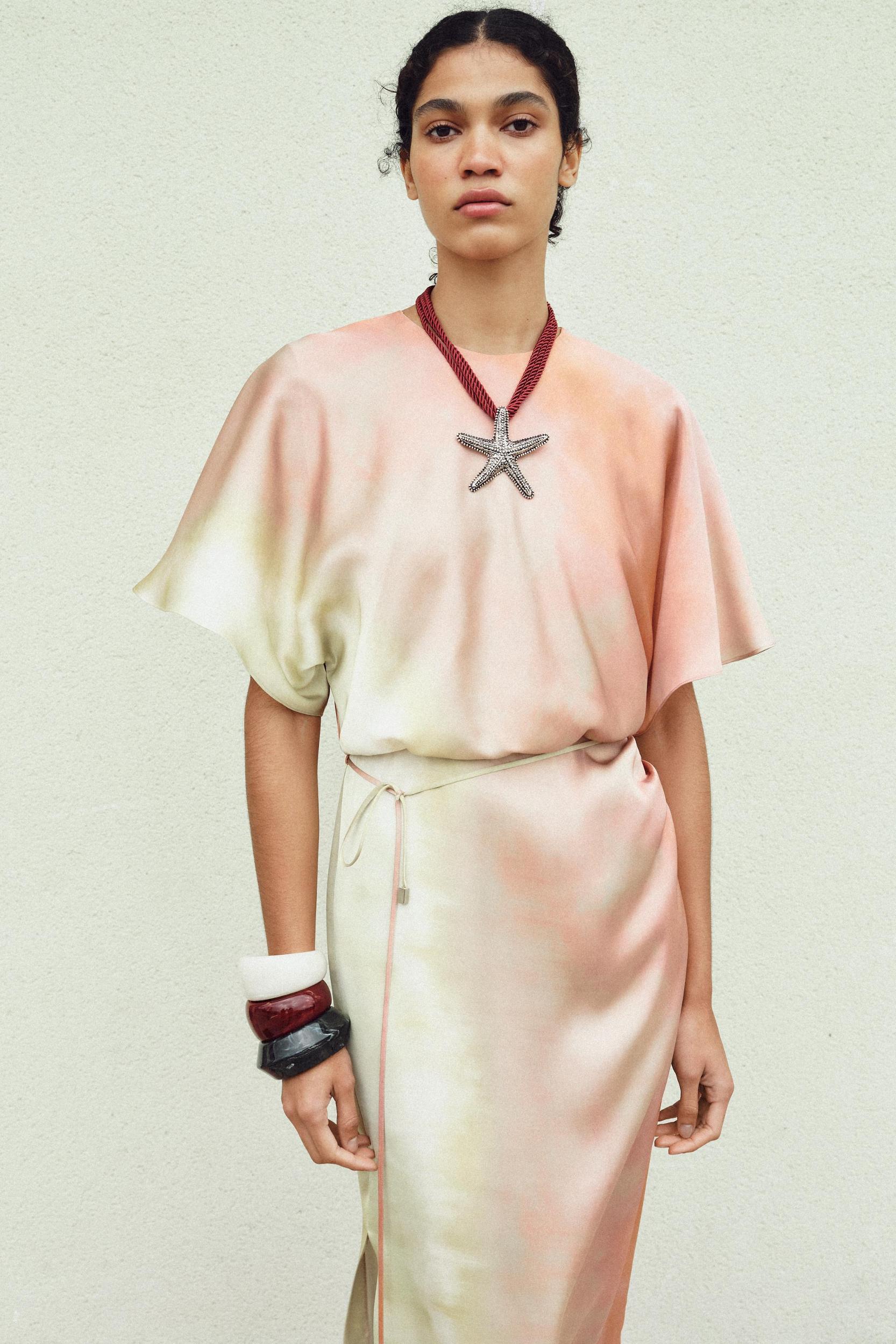 TIE DYE PRINT MIDI DRESS Product Image