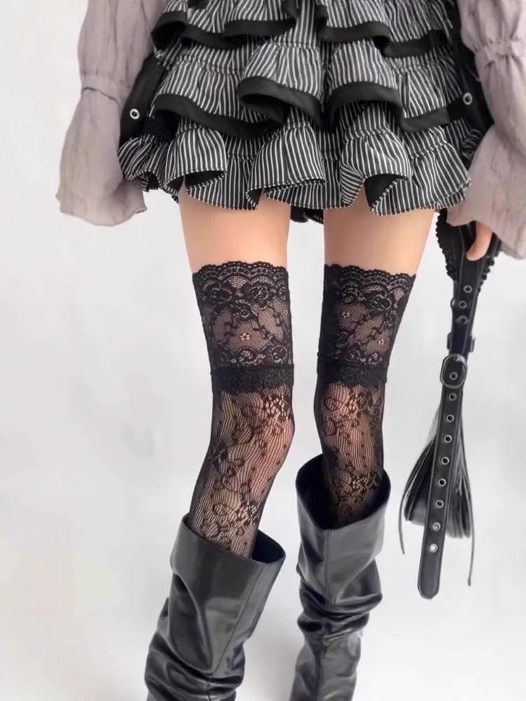 Lace Over The Knee Socks Product Image