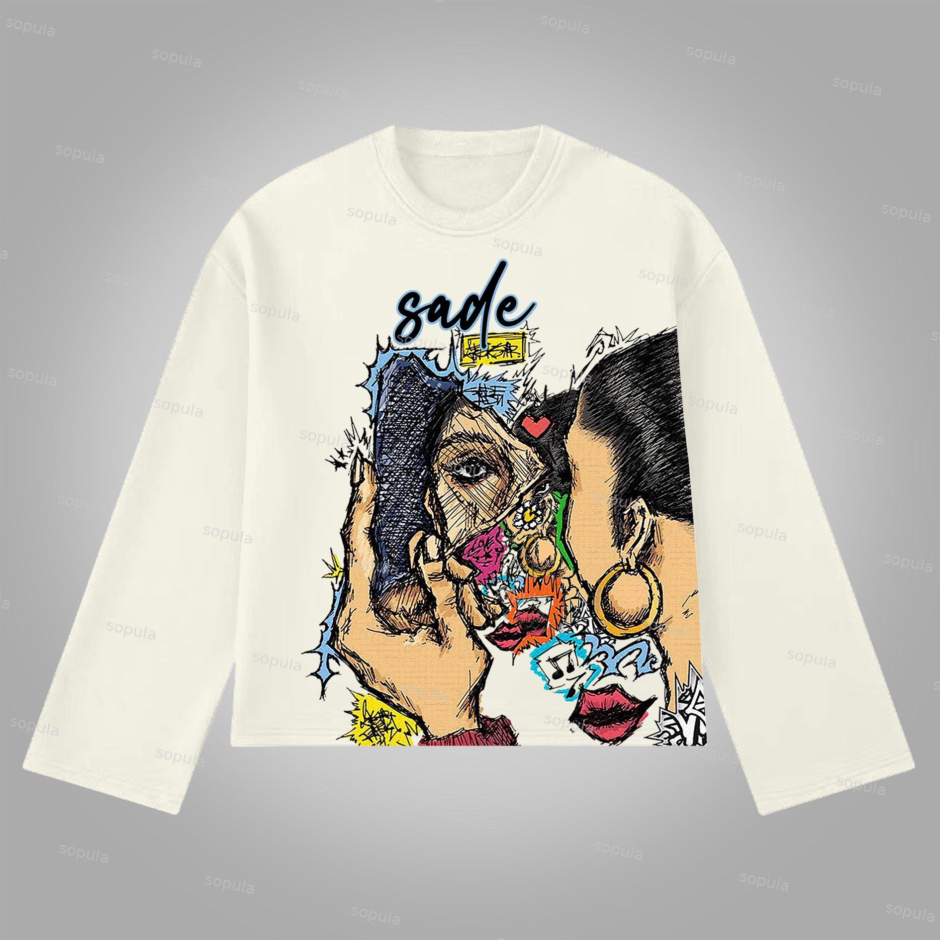 Sopula Sade Adu Graphic Print Cotton Long Sleeve T-Shirt Product Image