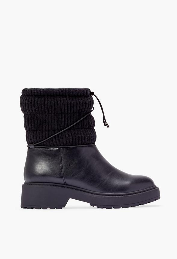 JustFab Margaux Platform Loafer Pump Womens Black/ White Size 8.5 Product Image