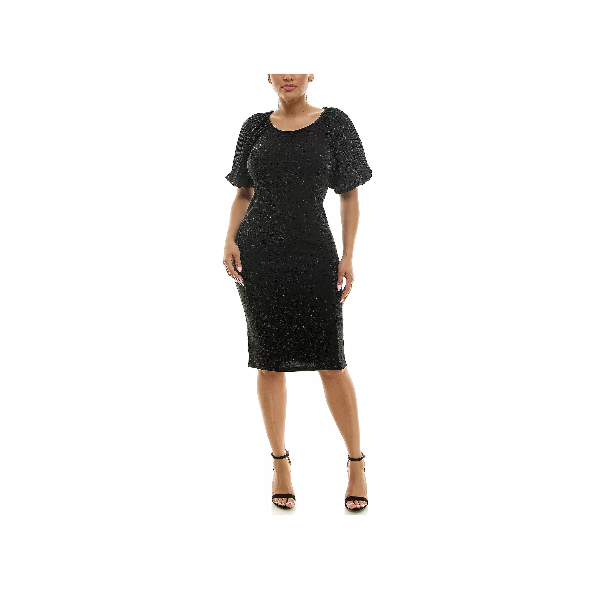 Women's Nina Leonard Puff Sleeve Sheath Dress,  Product Image