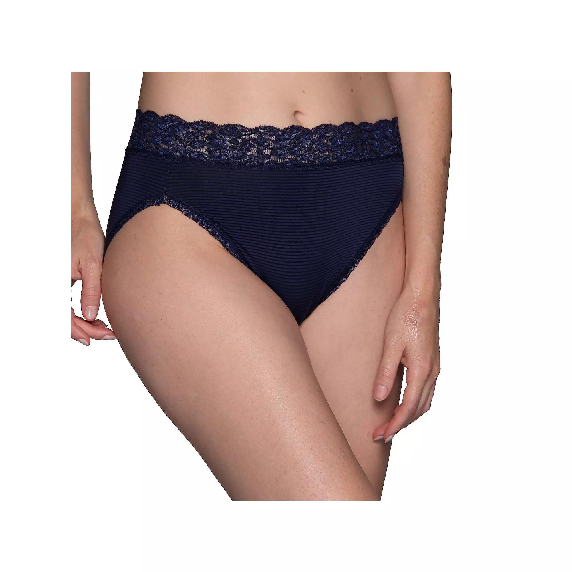 Vanity Fair Lingerie Women's Flattering Lace Hi-Cut Underwear - Blue 7 Product Image