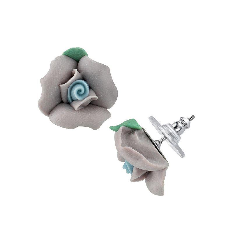 1928 Porcelain Rose Stud Earrings, Women's, Beige Product Image