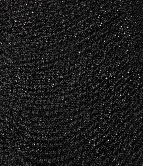 Alex Evenings Metallic Embellished Flutter Short Sleeve Boat Neck Ruched Waist Front Slit A-Line Gown Product Image