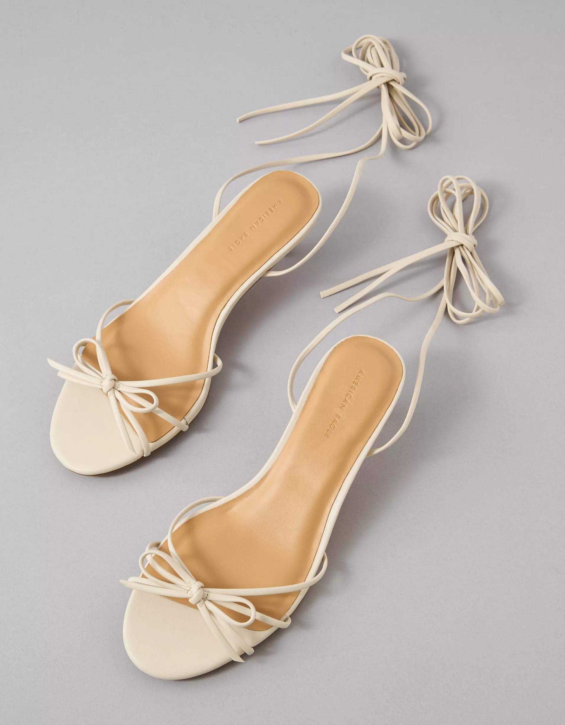 AE Bow Lace-Up Kitten Heels Product Image