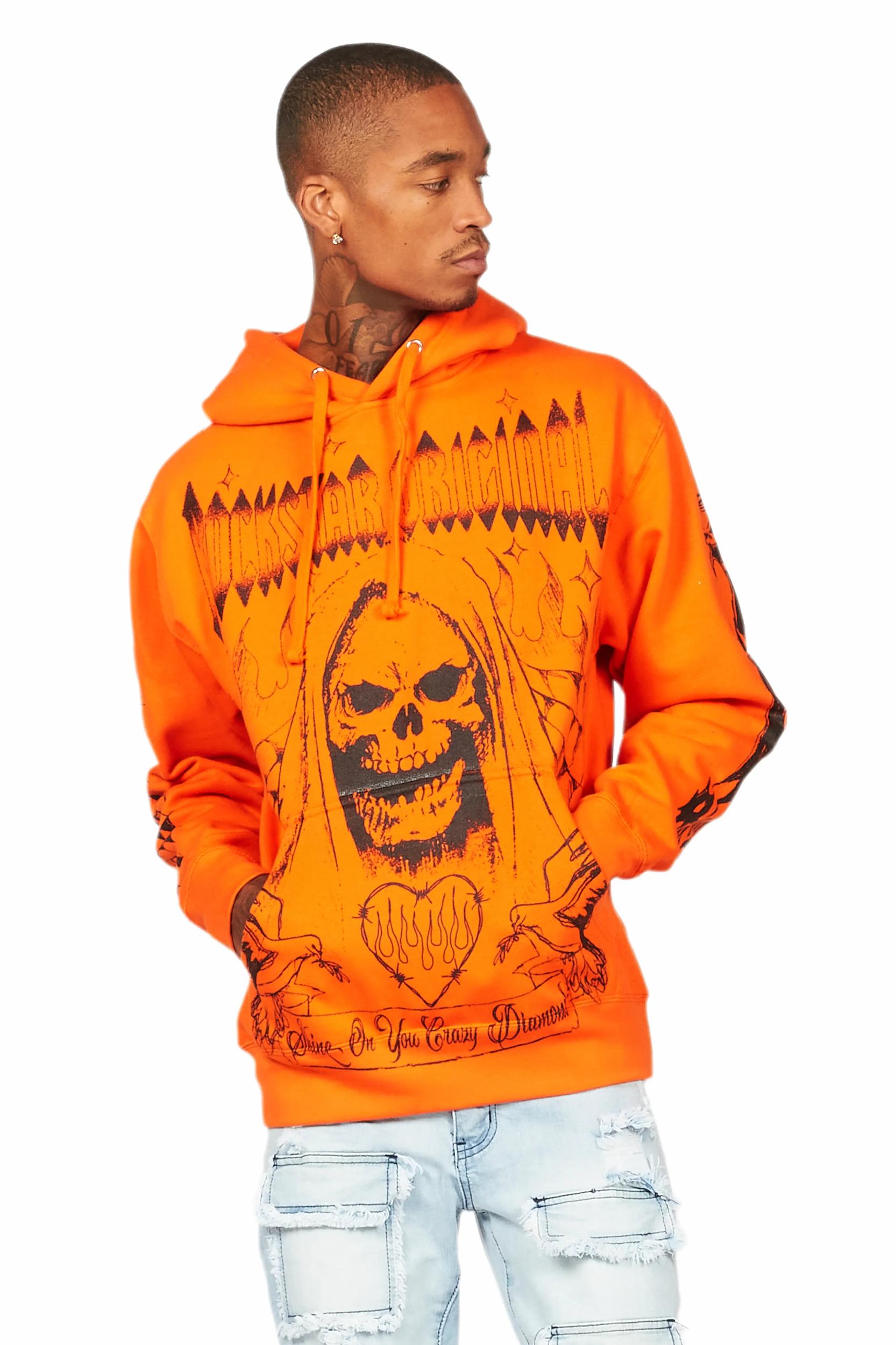 Pogboom Orange Graphic Hoodie Male Product Image