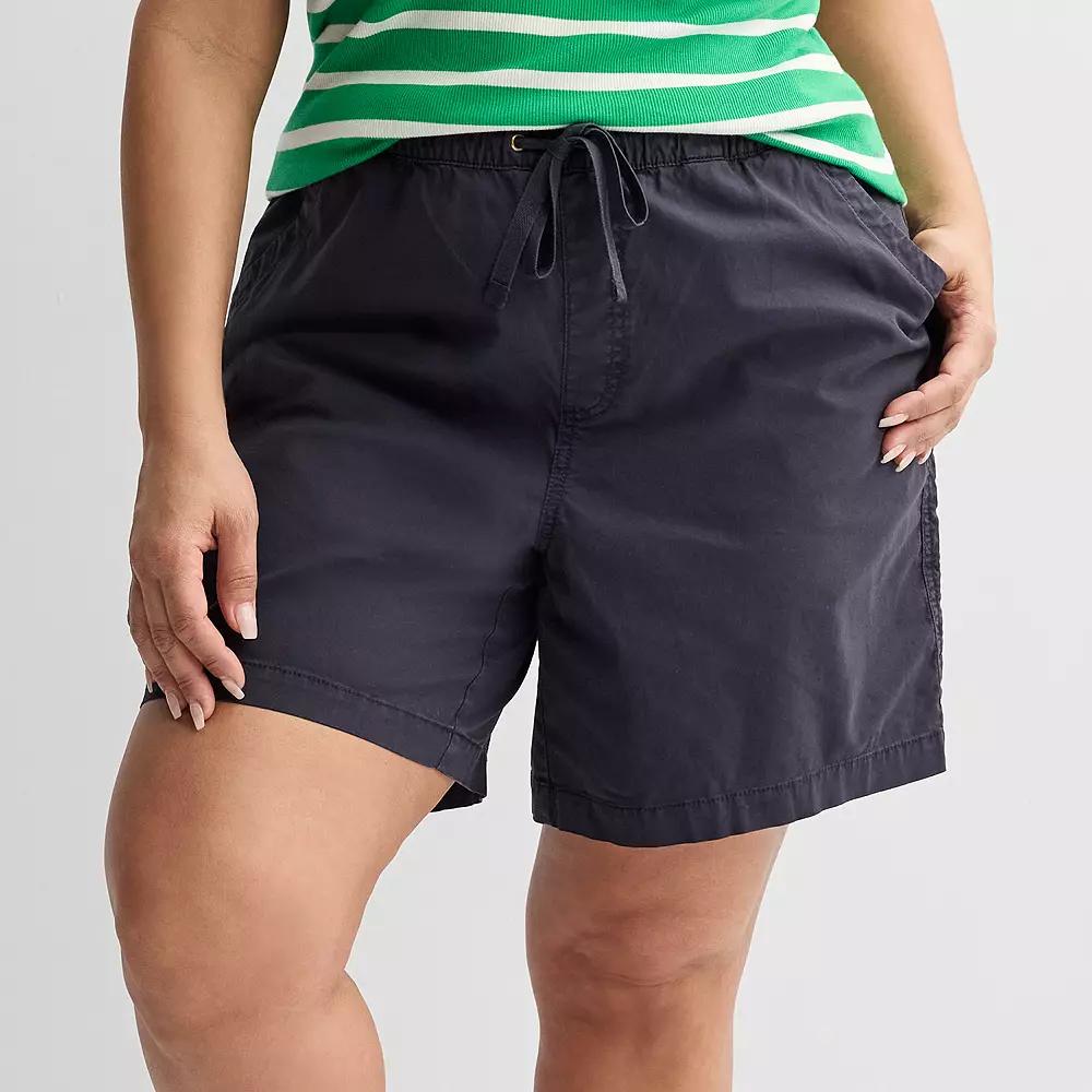 Plus Size Sonoma Goods For Life® Easy Paperbag Waist Bermuda Shorts, Women's, Size: 1XL, Black Gem Product Image