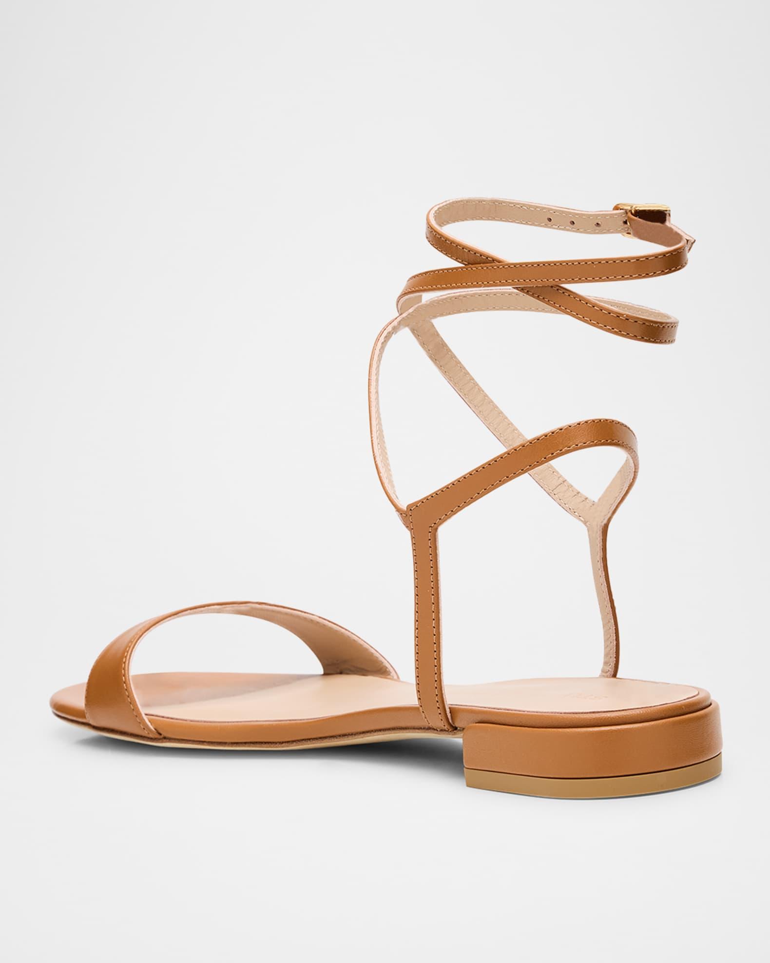 Nudist Leather Ankle-Wrap Sandals Product Image