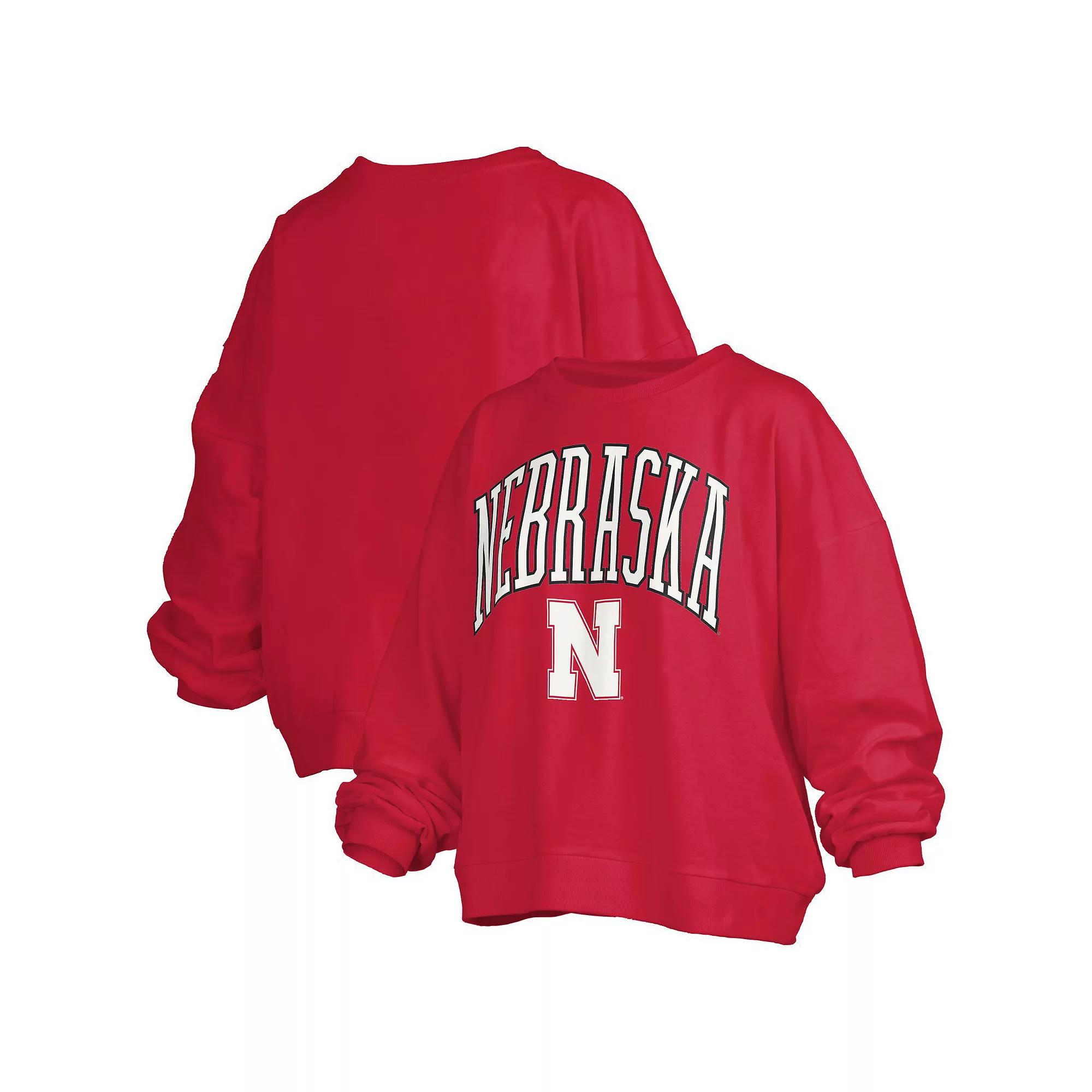 Women's Pressbox Scarlet Nebraska Huskers Janise Arch Over Logo Waist Length Over Product Image