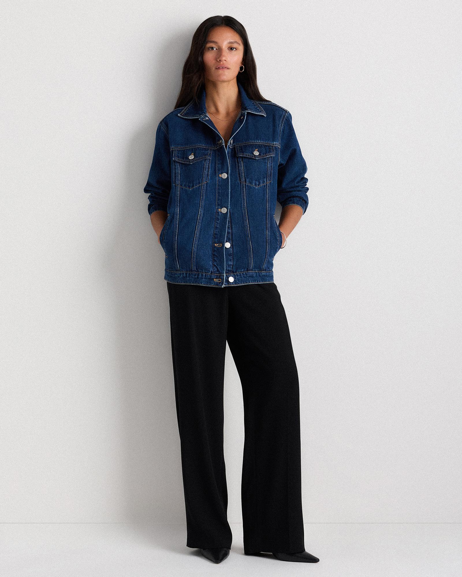 Quince | Women's Oversized Denim Jacket Organic Cotton Product Image