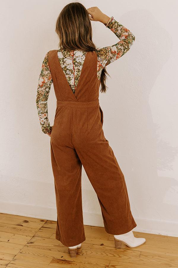 Falling For You Corduroy Jumpsuit in Mocha Product Image