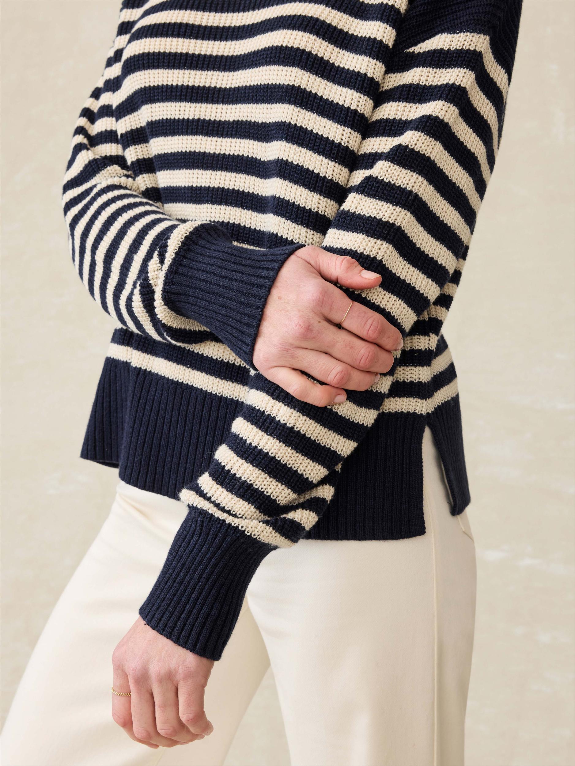 Miramar Linen Crewneck - Lighthouse Point Female Product Image