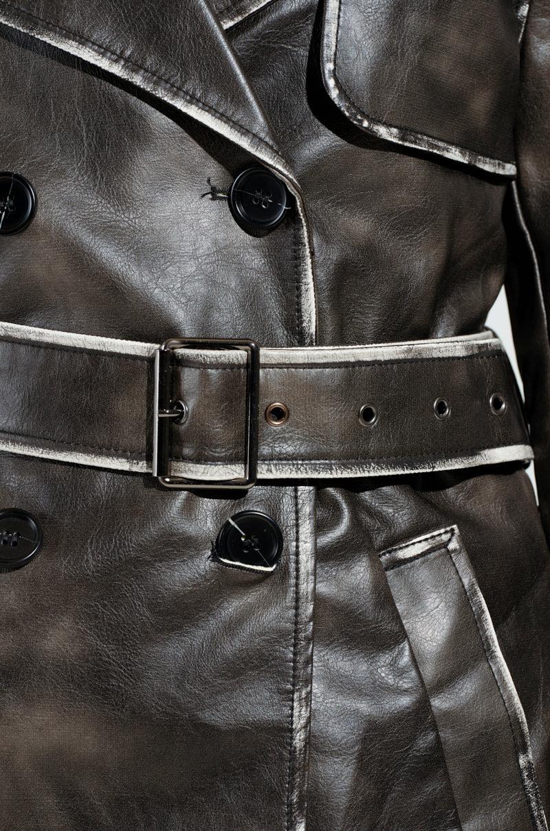 ACID RAP FAUX LEATHER TRENCH Product Image
