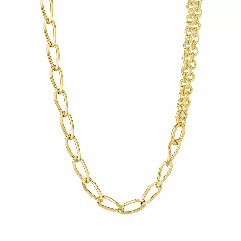MC Collective Asymmetrical Milan Chain Necklace, Women's, Size: 16", Gold Tone Product Image