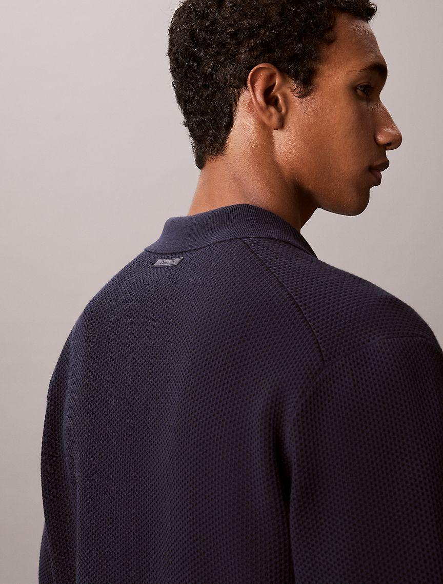 Mesh Stitch Button-Down Sweater Product Image