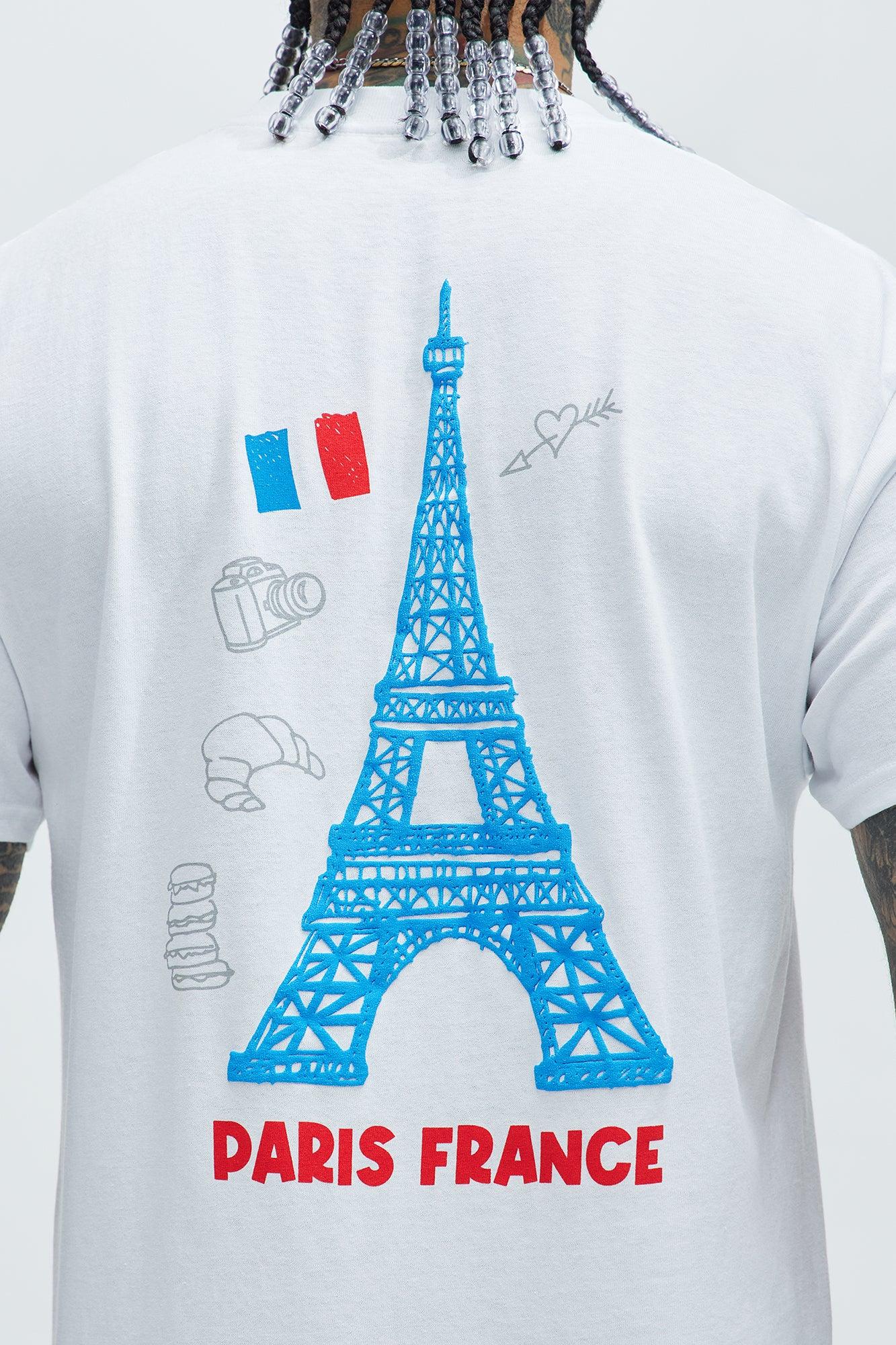 Paris Doodle Short Sleeve Tee - White Product Image