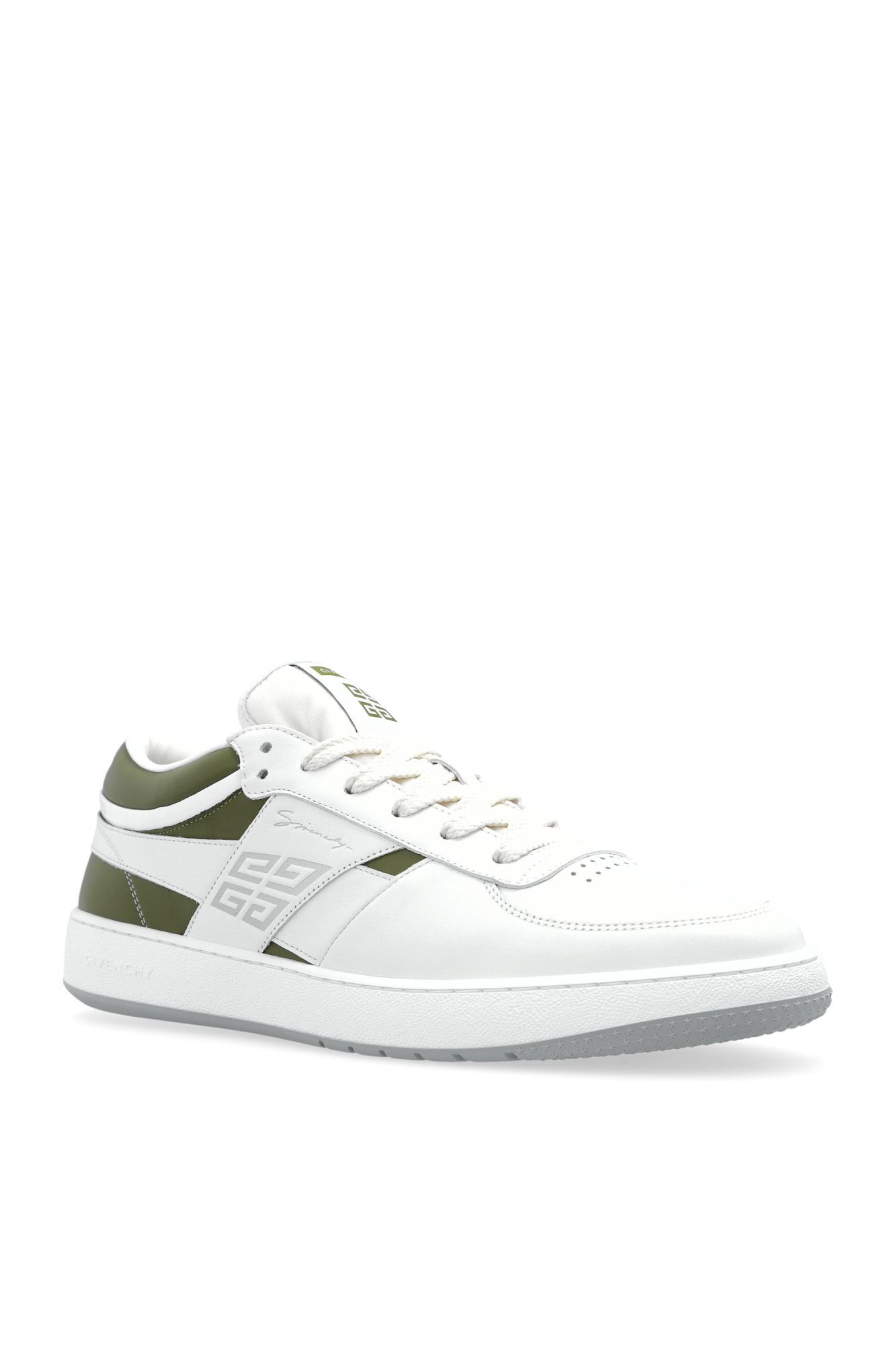 GIVENCHY Leather Sneakers With Rubber Sole And Panelled Design In White Product Image