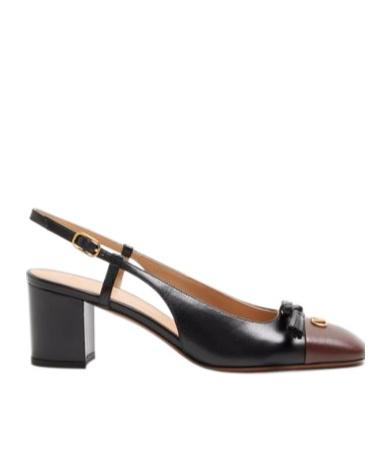 VALENTINO GARAVANI Vlogo 65 Tasseled Two-tone Leather Slingback Pumps In Black Product Image