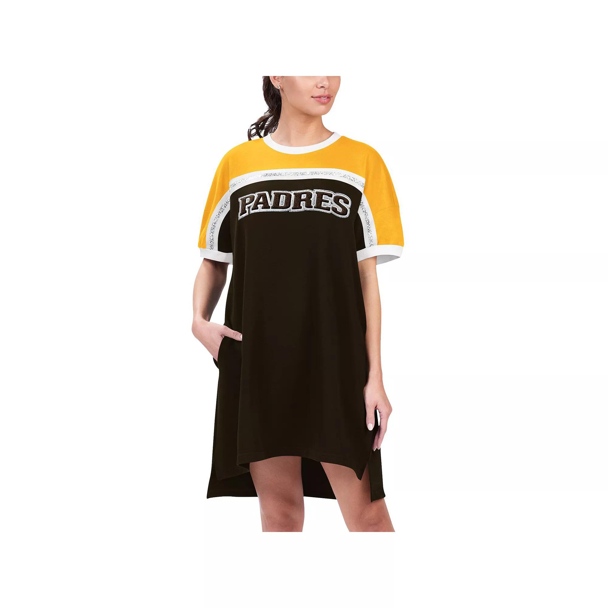 Women's G-III 4Her by Carl Banks Brown/Gold San Diego Padres Circus Catch Sneaker Dress,  Product Image