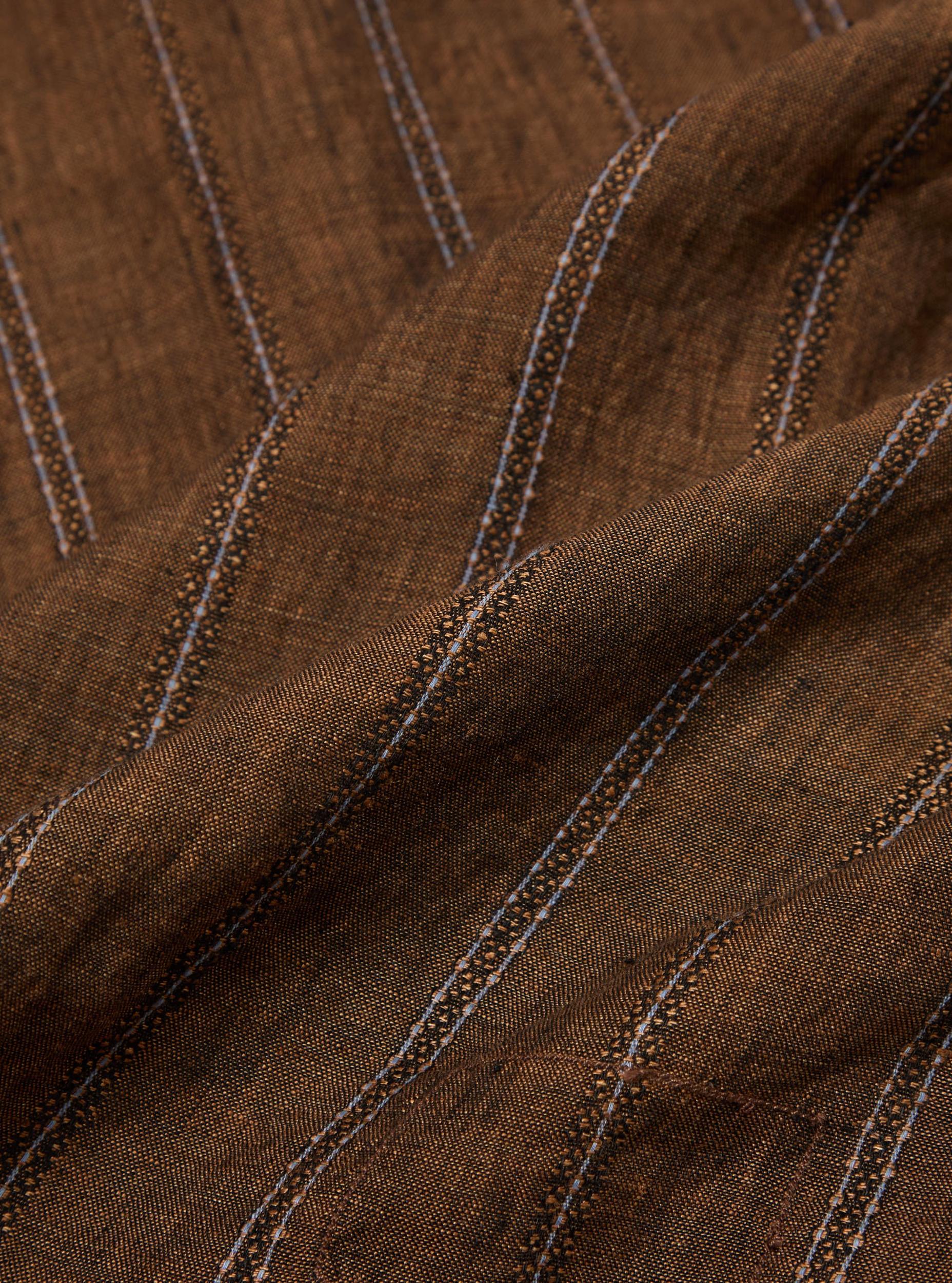 Brown Stripe Linen Road Shirt Product Image