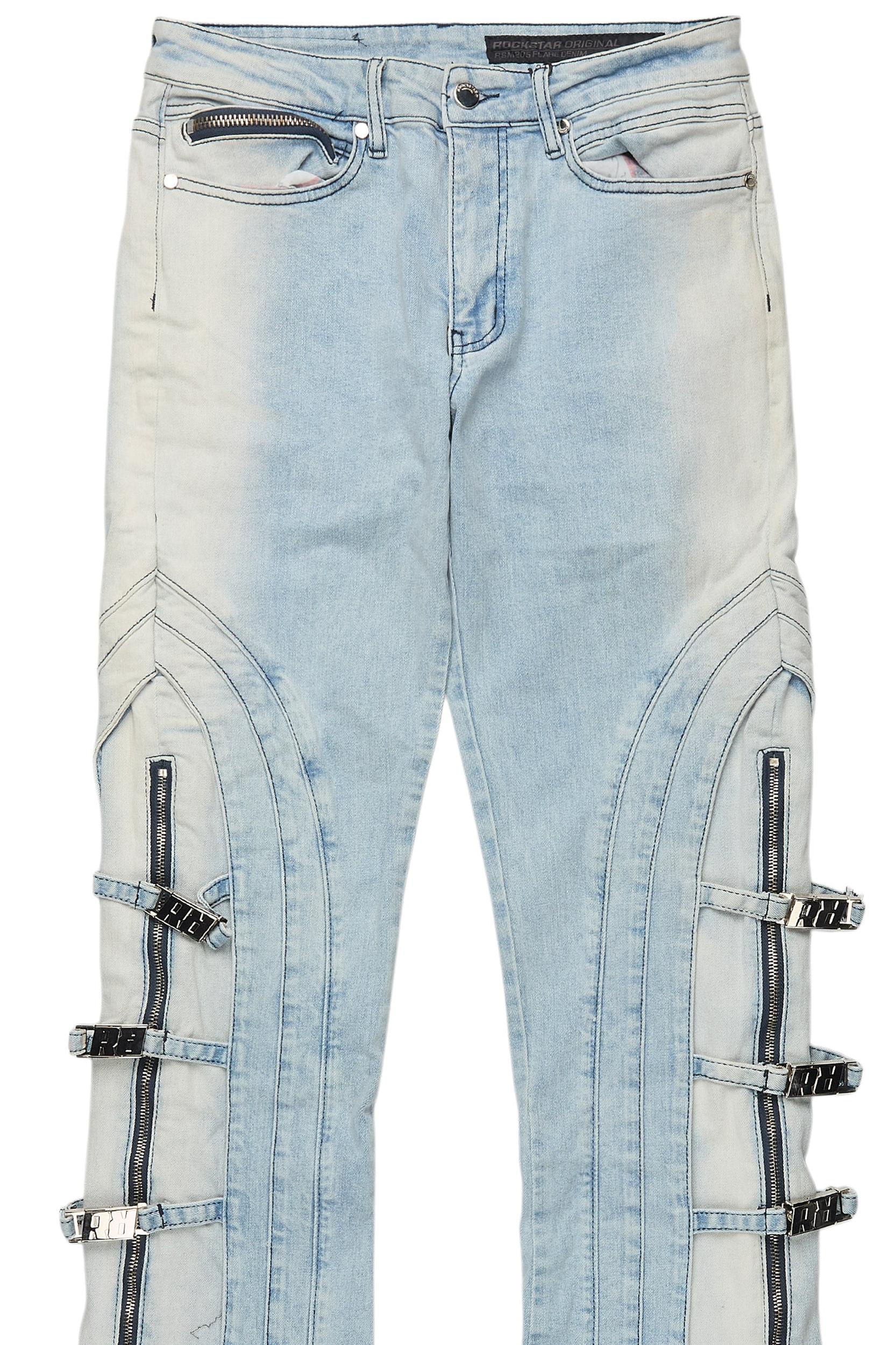 Attila Light Blue Stacked Flare Jean Male Product Image