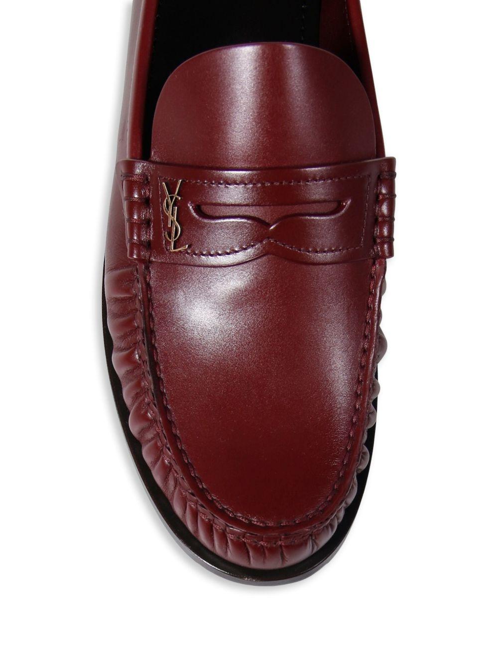 Laurent logo-plaque leather loafers Product Image