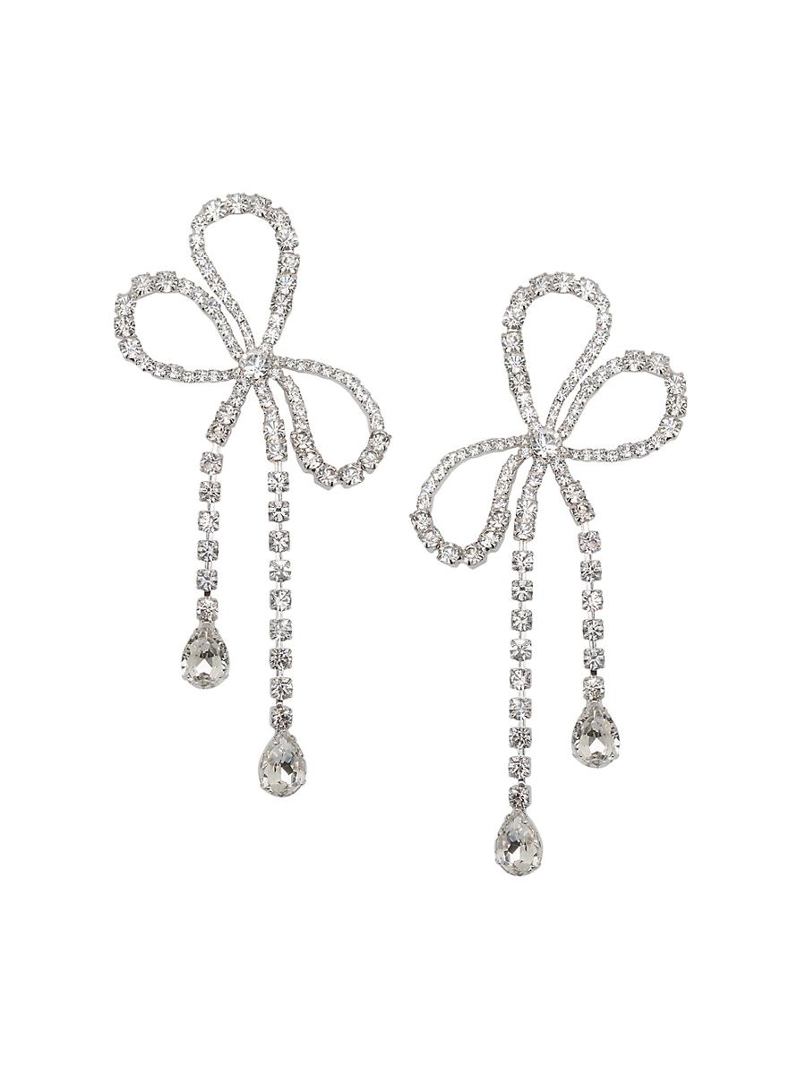 Womens Evelyn Rhodium-Plated & Crystal Earrings Product Image